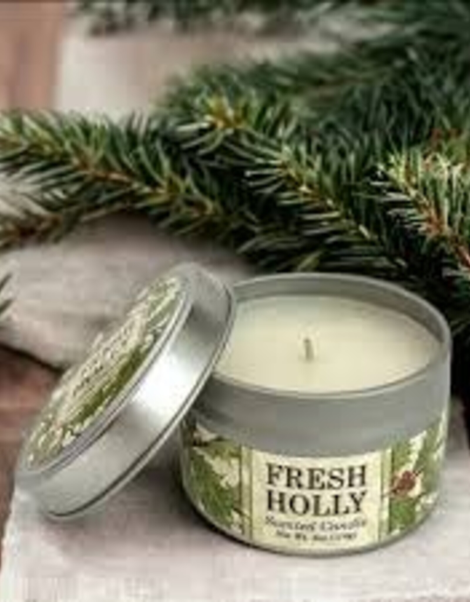 Christmas Greenwich Bay - Fresh Holly Tin Candle 4oz