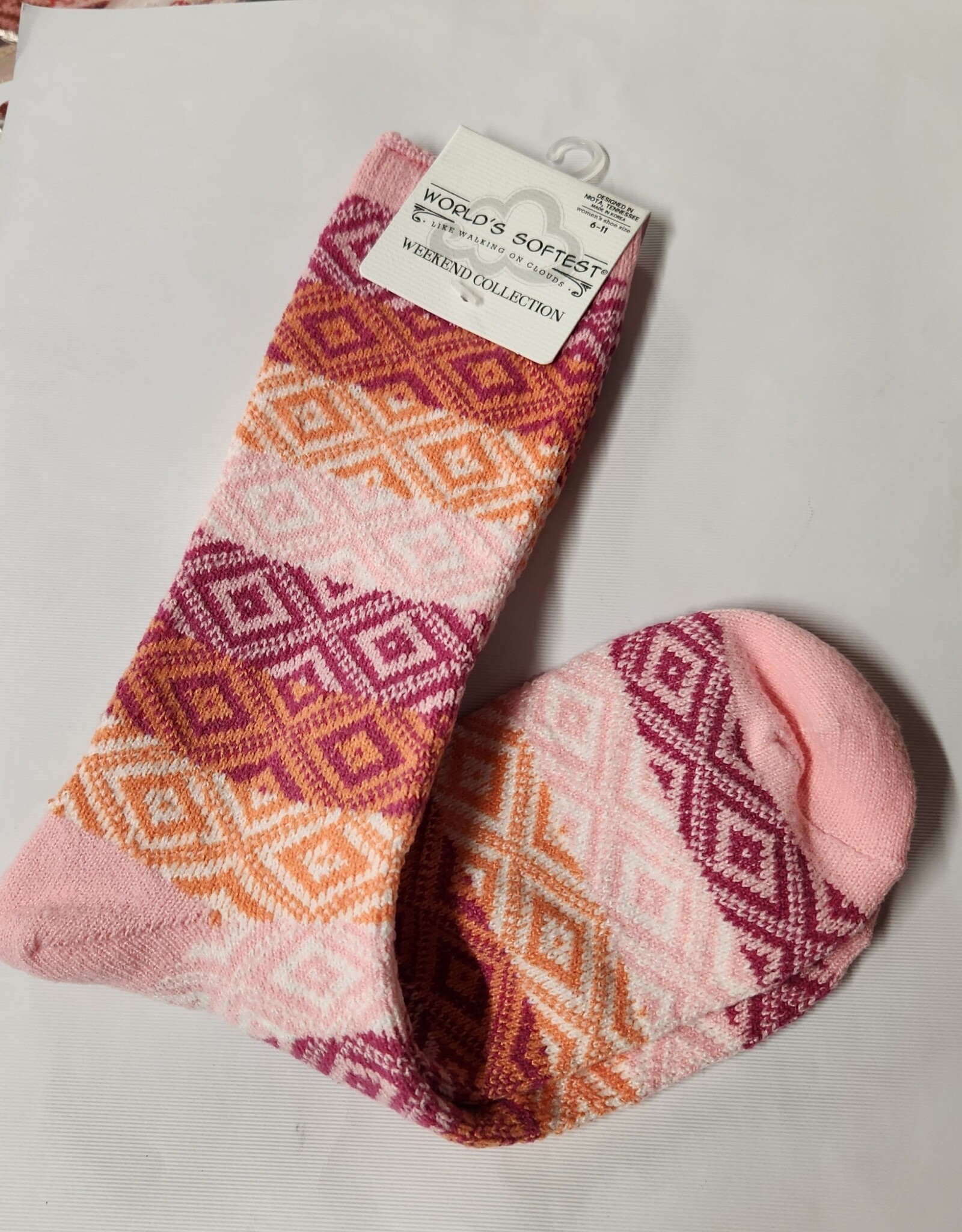 Apparel World's Softest Socks Pink Multi