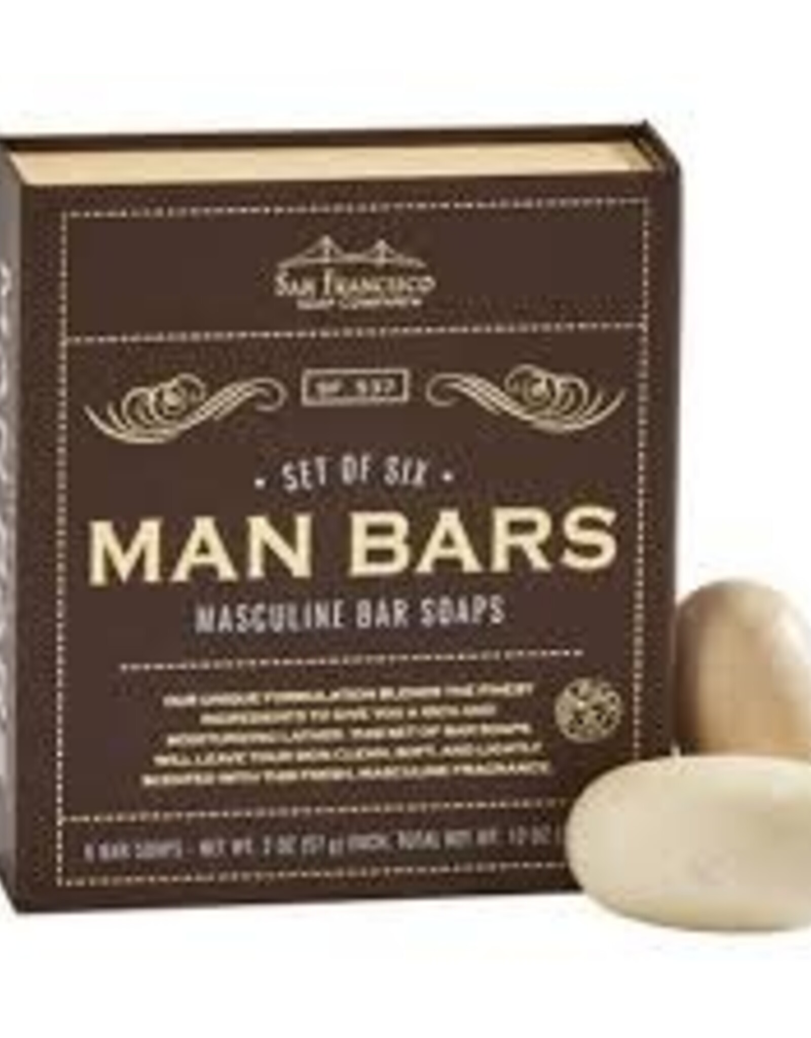 Mens Man Bar (San Francisco Soap Co) - Set of 6 Masculine Bar Soaps