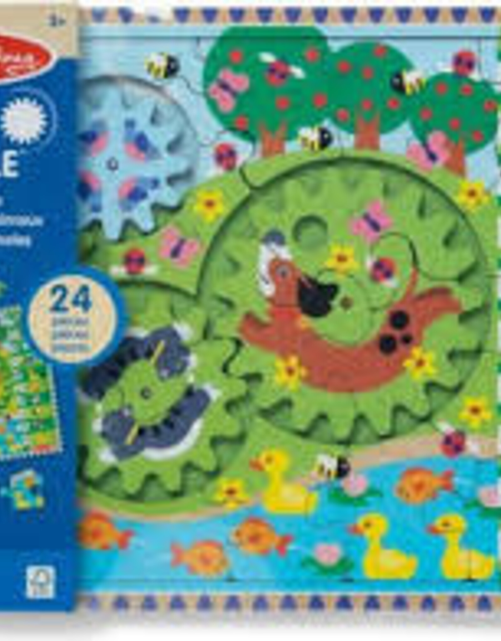 Kids Melissa & Doug - Animal Chase Eye Spy Wooden Gear Puzzle