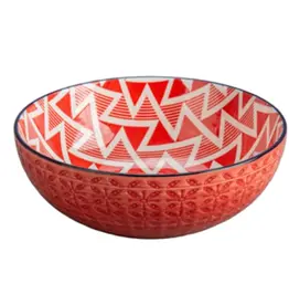 Kitchen BIA - Birgit Bowl 7.25" Red Zig Zag