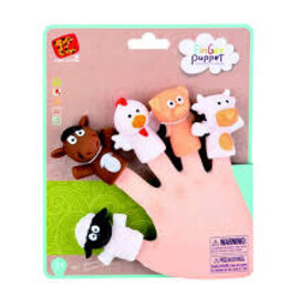 Kids Master Toys -  Cartoon Farm Finger Puppets Set of 5
