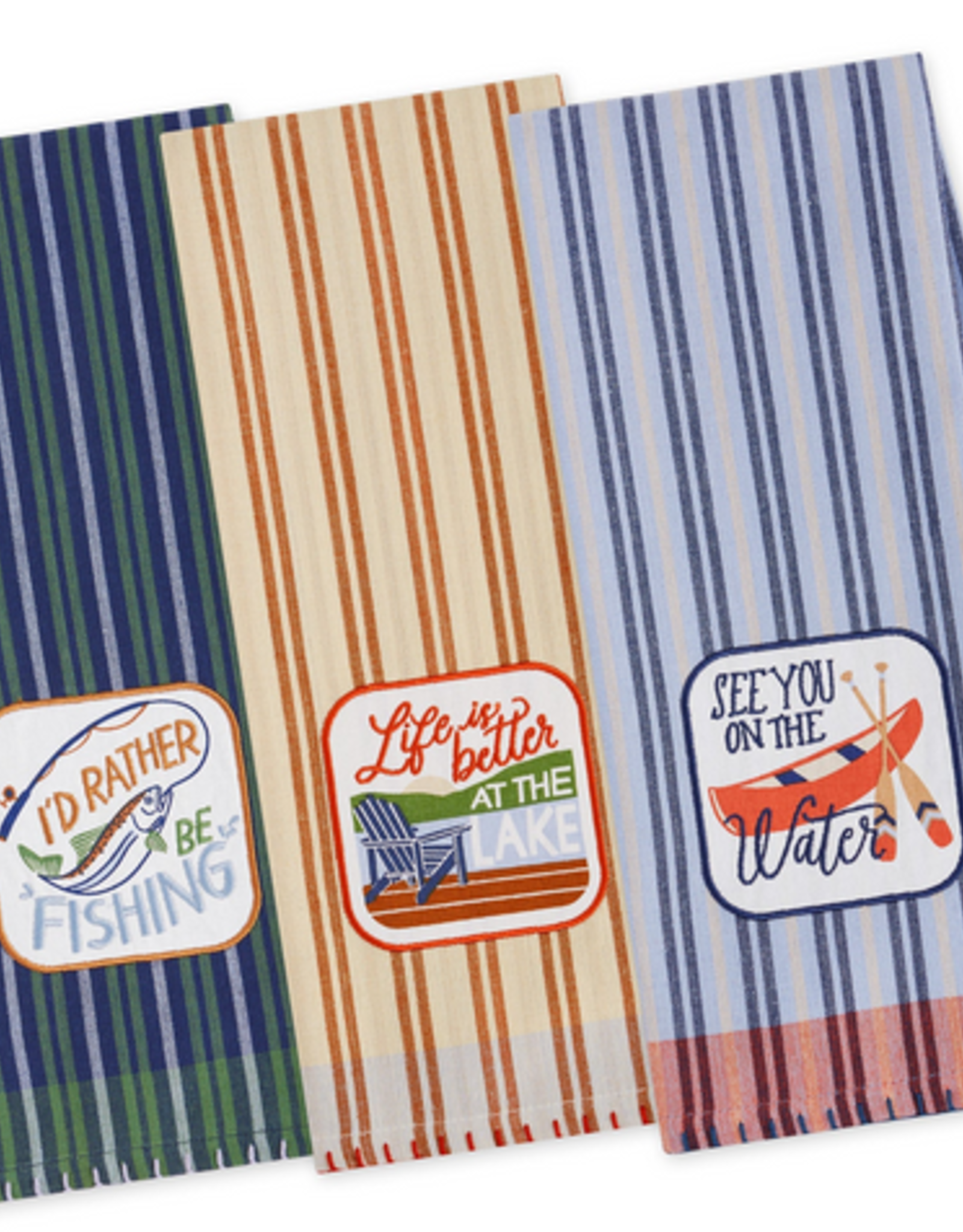 Kitchen DII - Lakeside Embellished Dish Towel Assorted
