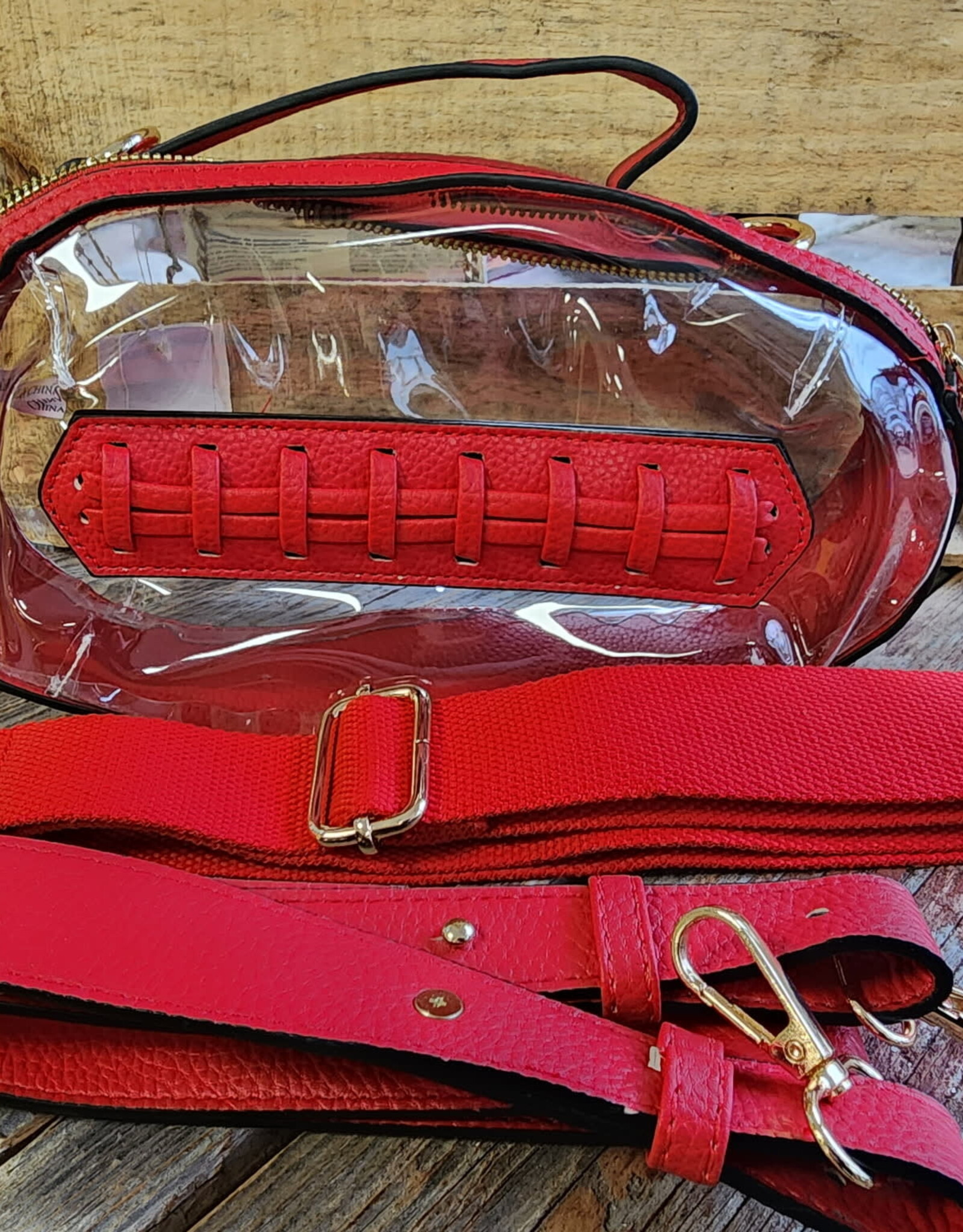 Womens Red Football Stadium Bag with Two Straps
