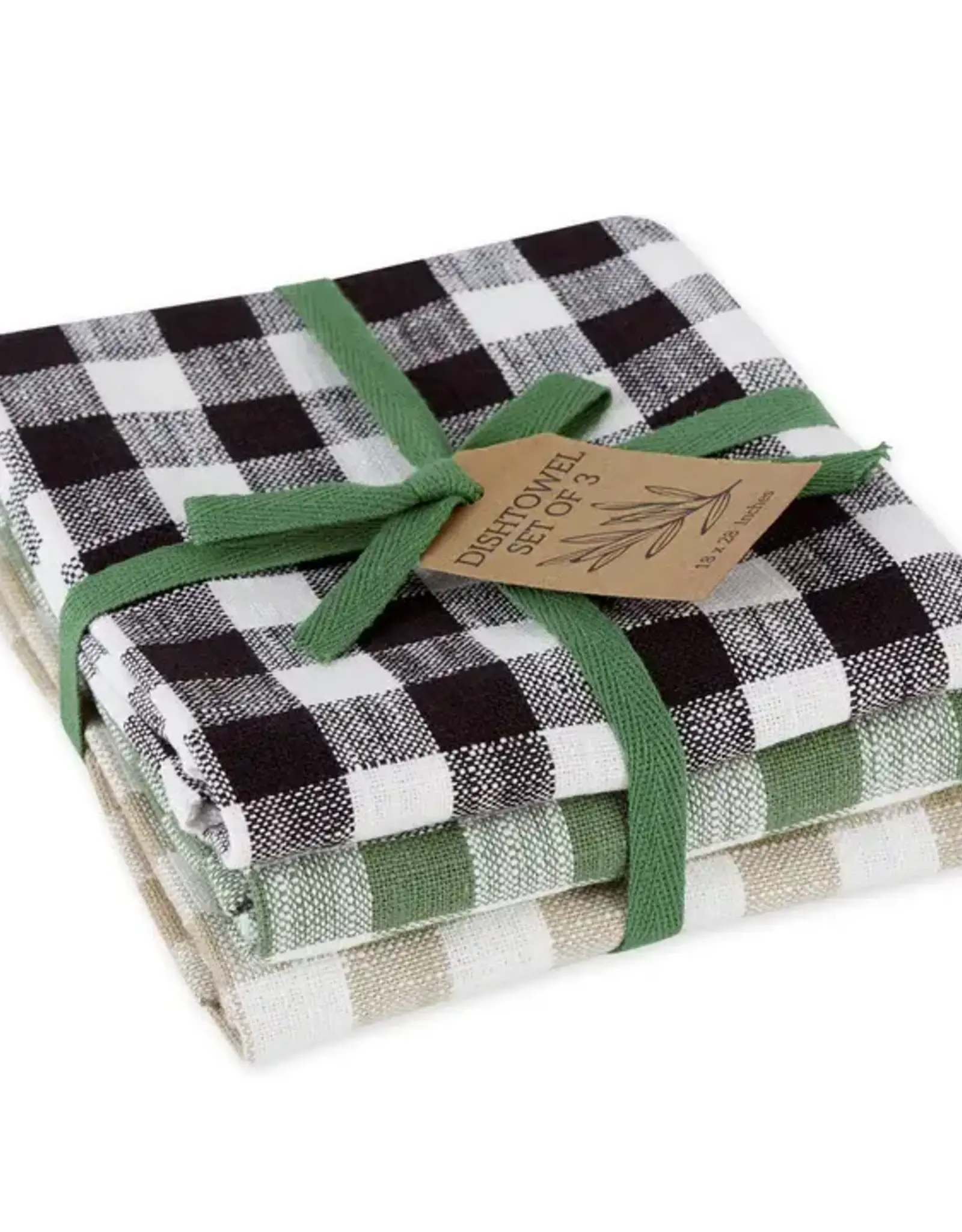 Kitchen DII - Green House Checks Dish Towels Set of 3