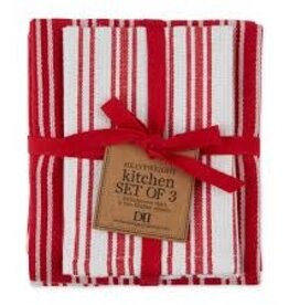 Kitchen DII - Red Cider Classic Stripe Heavyweight Dish Towel (Set of 3)