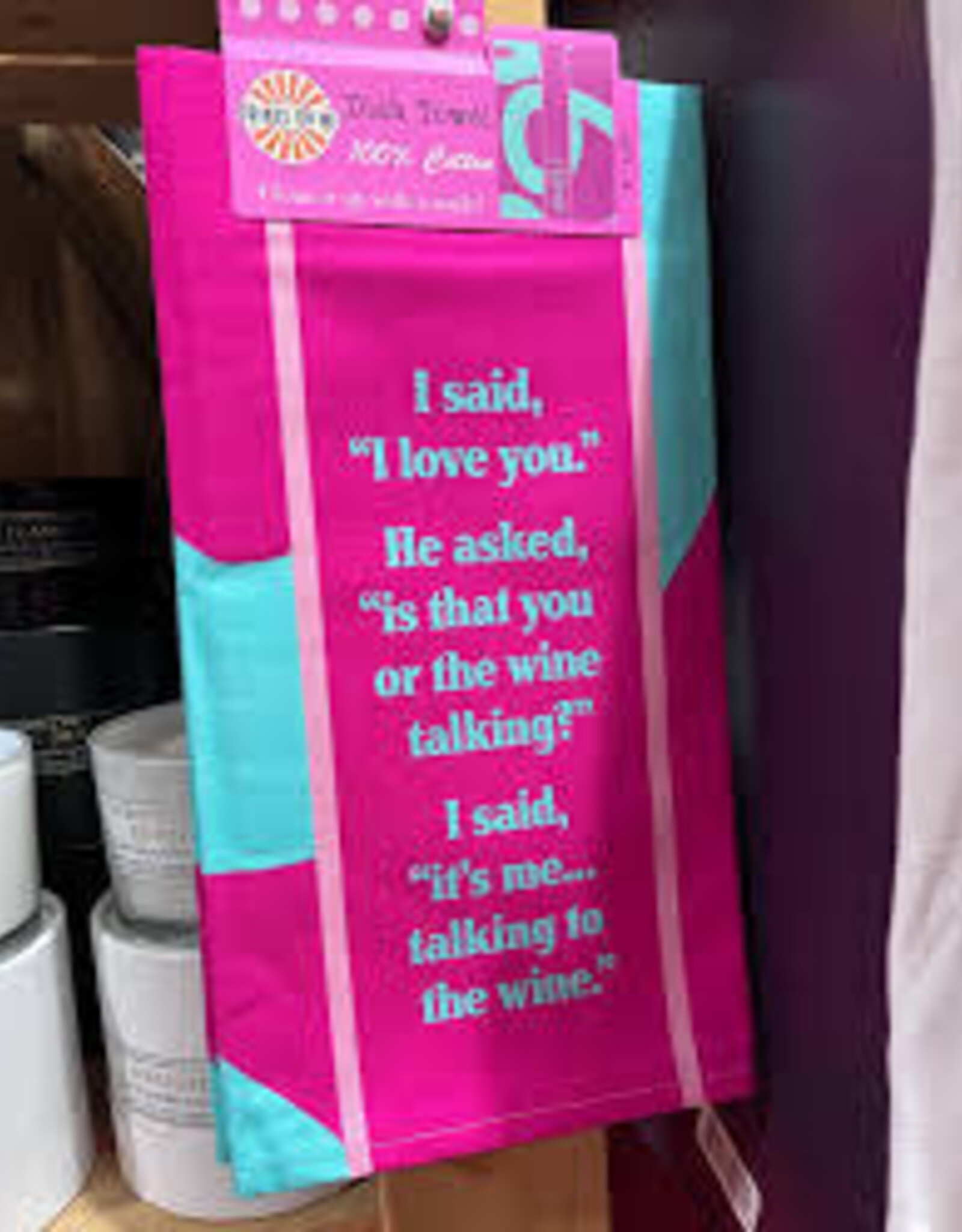 Kitchen Drinks On Me - Talking Wine Dish Towel