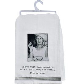 Kitchen Primitives by Kathy - Trash Talk - If You Wait Long Enough Kitchen Towel