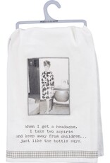 Kitchen Primitives by Kathy - Trash Talk - When I Get A Headache Kitchen Towel