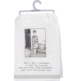 Kitchen Primitives by Kathy - Trash Talk - When I Get A Headache Kitchen Towel