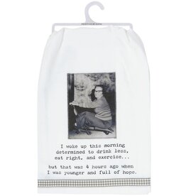 Kitchen Primitives by Kathy - Trash Talk - I Woke Up This Morning  Kitchen Towel