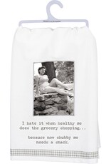 Kitchen Primitives by Kathy - Trash Talk - I Hate It When Healthy Me  Kitchen Towel
