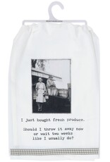 Kitchen Primitives by Kathy - Trash Talk - I Just Bought Freash Produce Kitchen Towel