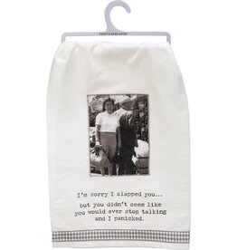 Kitchen Primitives by Kathy - Trash Talk - I'm Sorry I Slapped You... Kitchen Towel