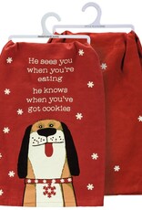 Christmas Primitives by Kathy - He Sees You When You're Eating Kitchen Towel