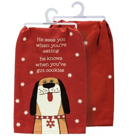 Christmas Primitives by Kathy - He Sees You When You're Eating Kitchen Towel