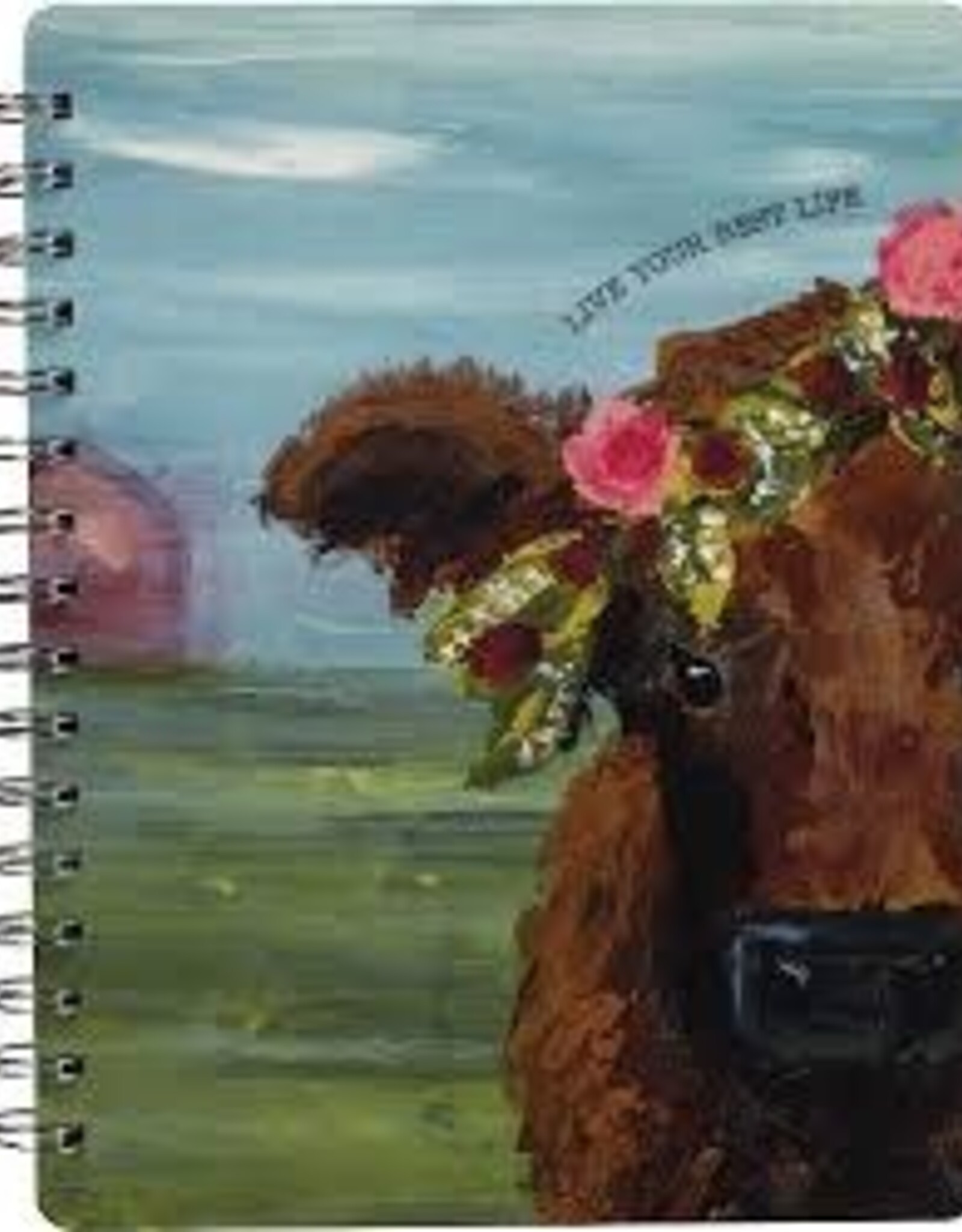Stationary Primitives by Kathy - Spiral Notebook Cow Best Life