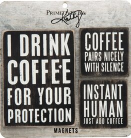 Home Goods Primitives by Kathy - Drink Coffee Magnet Set of 3