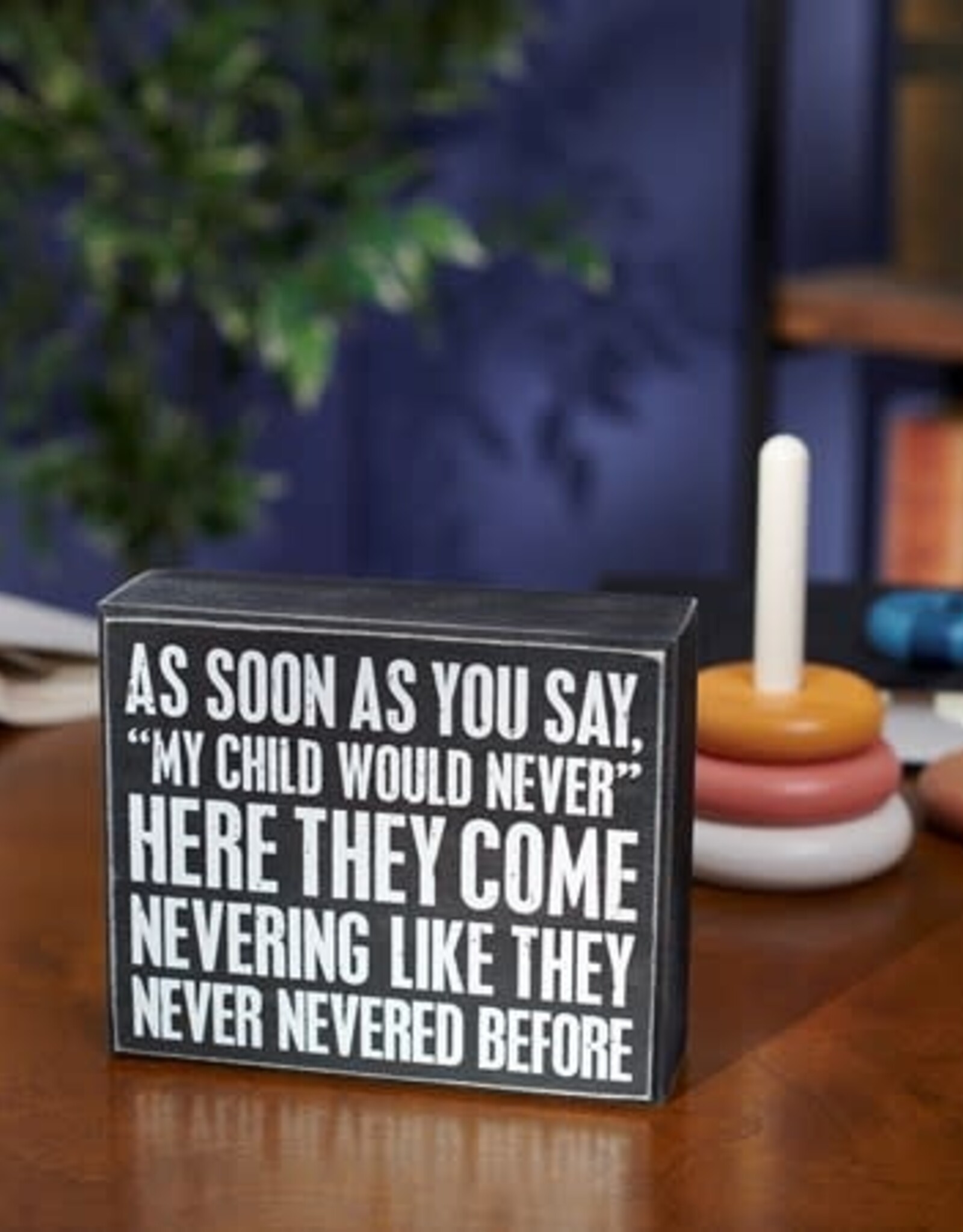 Home Goods Primitives by Kathy - Child Would Never Box Sign