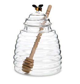 Kitchen Harold Import - Glass Honey Jar & Dipper Set