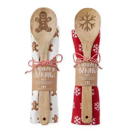 Christmas DII - Holiday Baking Dishtowel Spoon Gift Set Assorted
