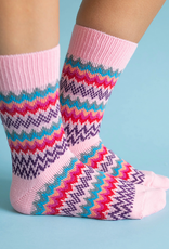 Apparel World's Softest Socks - Pink Multi Zig Zag