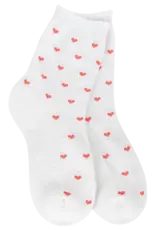 Apparel World's Softest Socks - White/Pink Hearts