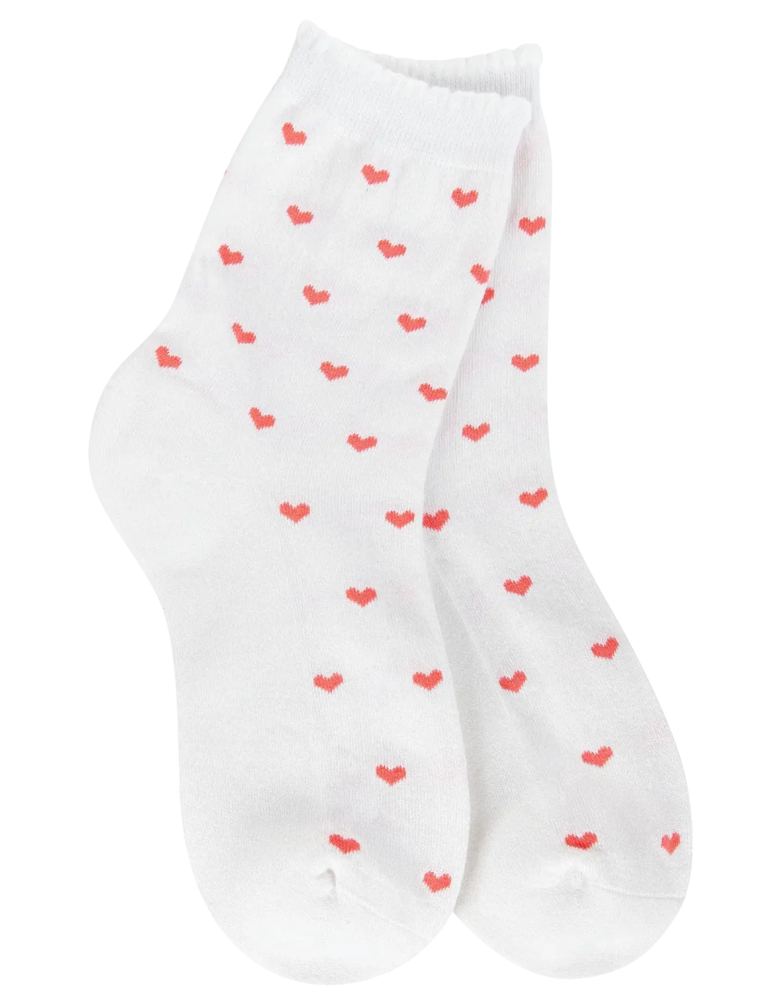 Apparel World's Softest Socks - White/Pink Hearts