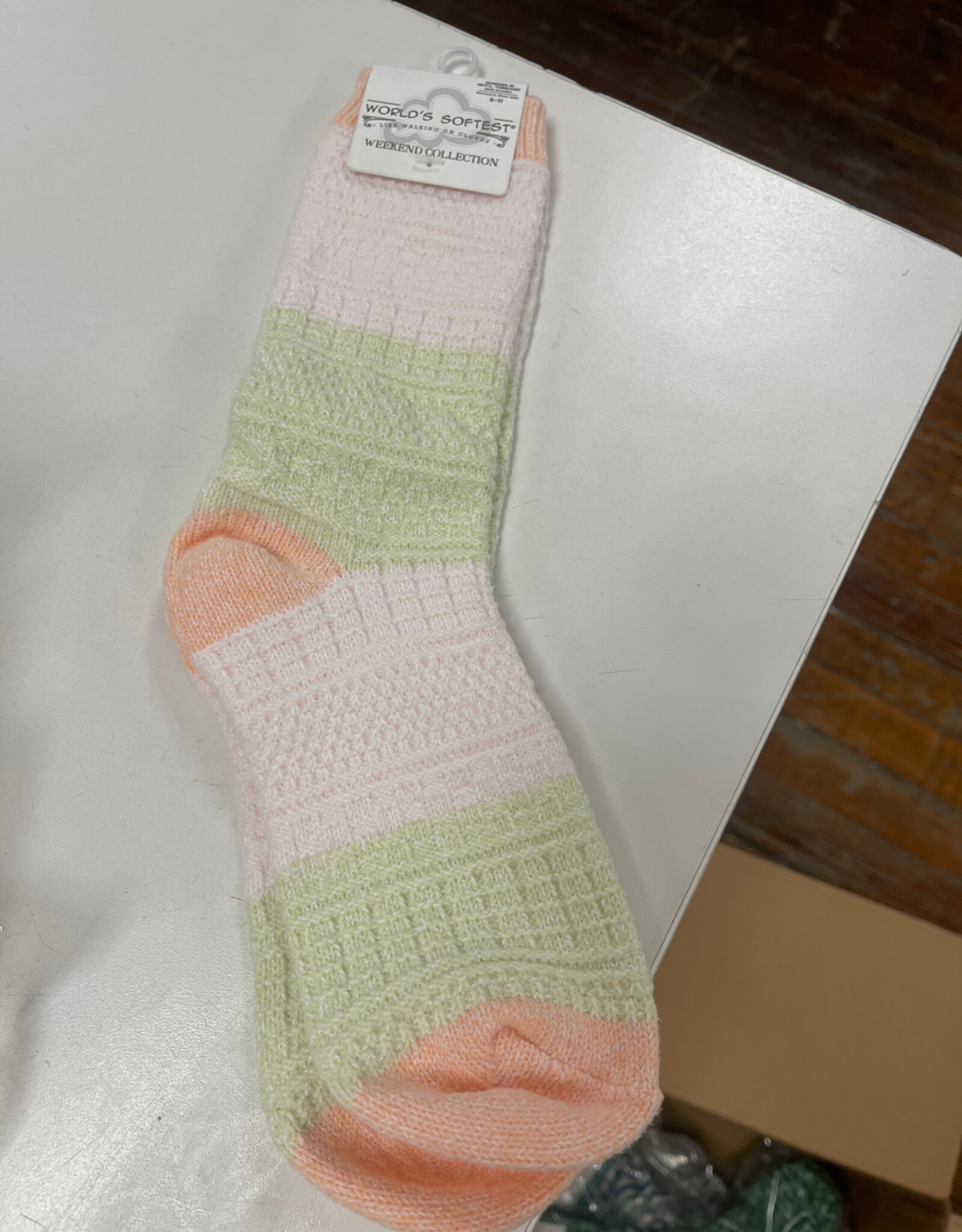 Apparel World's Softest Socks - Yellow/Peach/Pink