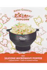 Kitchen Amish Popcorn - Silicone Microwave Popper Black
