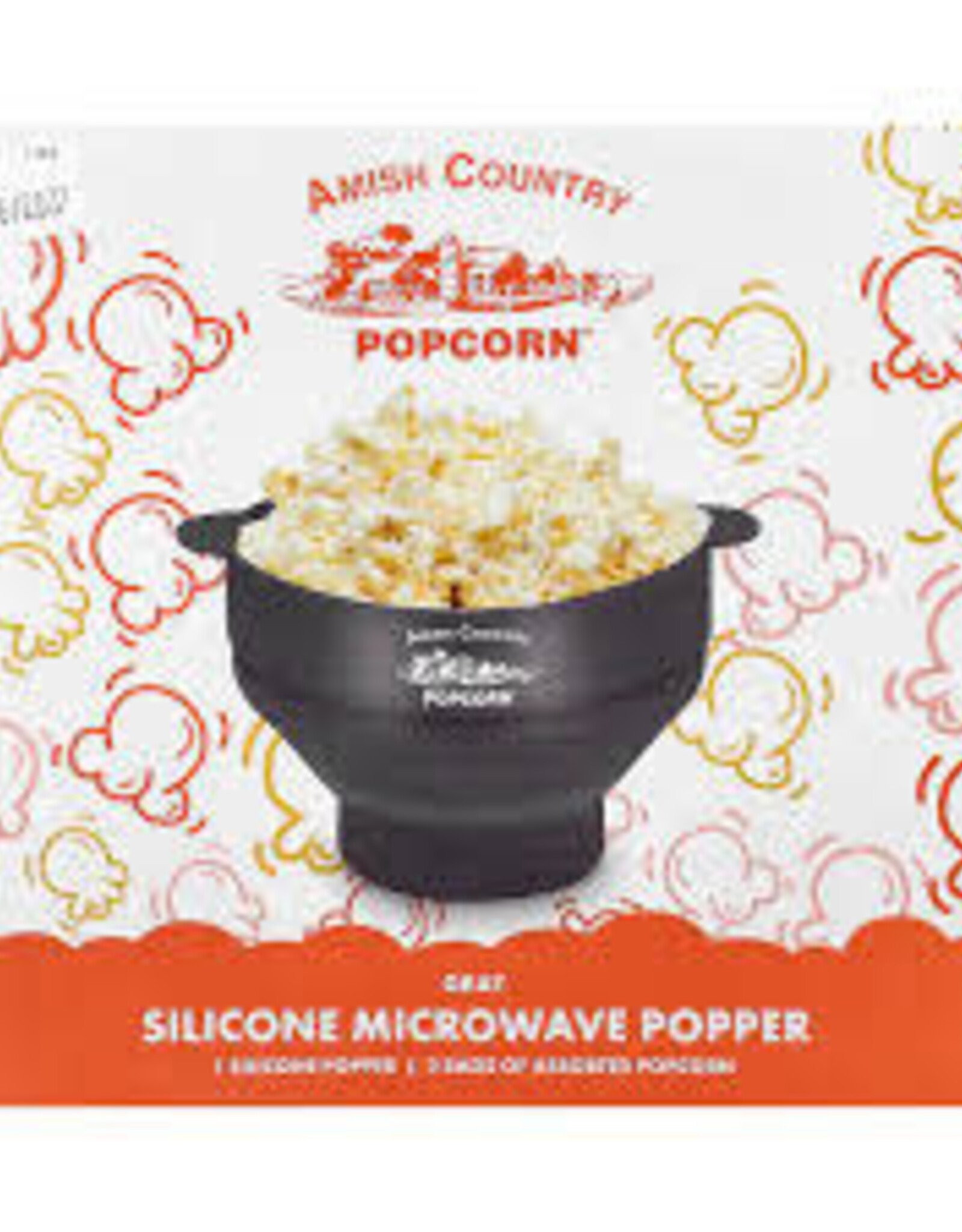 Kitchen Amish Popcorn - Silicone Microwave Popper Black