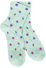 Apparel Crescent Socks - Weekend Lattice Quarter Green/Blue Bud