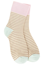 Apparel Crescent Socks - Weekend Gardnen Mini Crew Cream Stripe