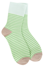 Apparel Crescent Socks - Weekend Garden Lime Stripe Mini Crew