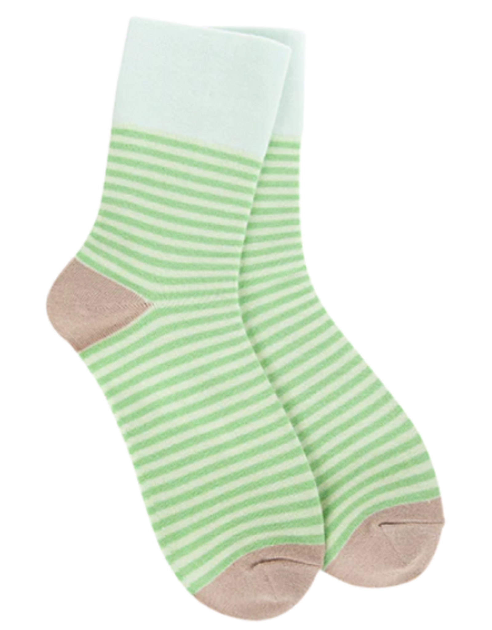 Apparel Crescent Socks - Weekend Garden Lime Stripe Mini Crew