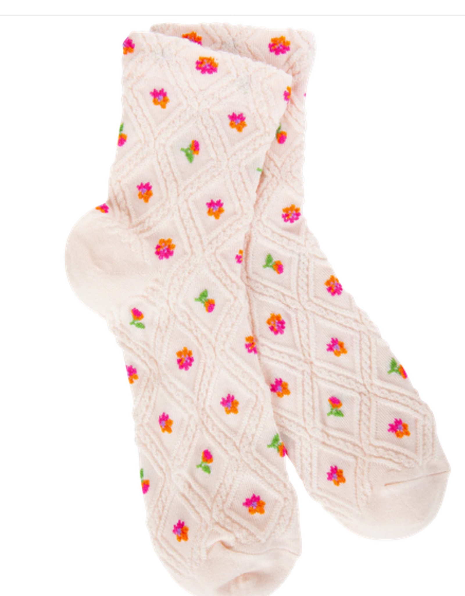 Apparel Crescent Socks - Weekend Lattice Quarter Pink/Orange Bud