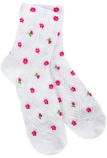 Apparel Crescent Socks - Weekend Lattice Quarter White/Rose Bud