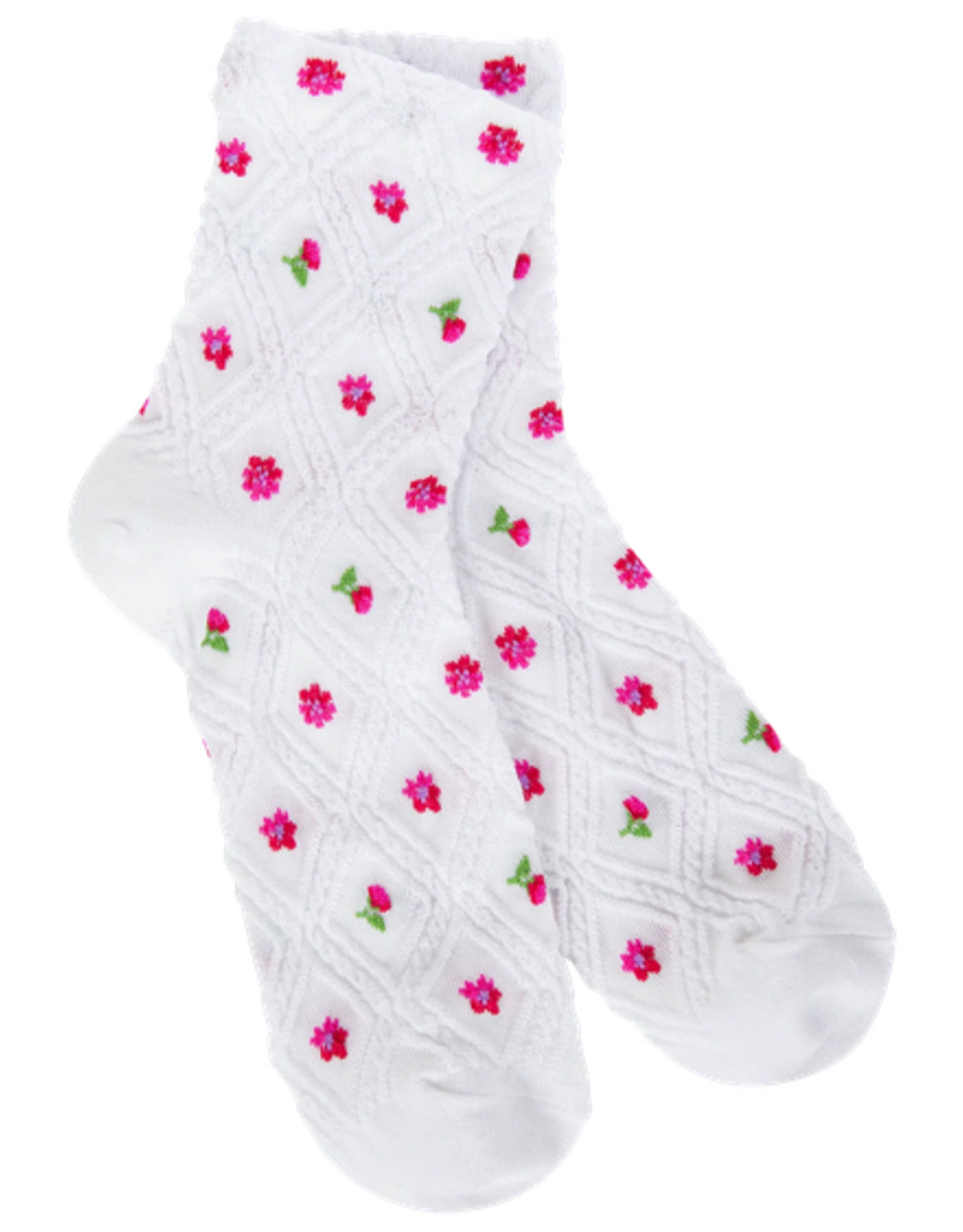 Apparel Crescent Socks - Weekend Lattice Quarter White/Rose Bud
