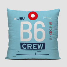 B6 Crew Tag JetBlue Pillow Cover