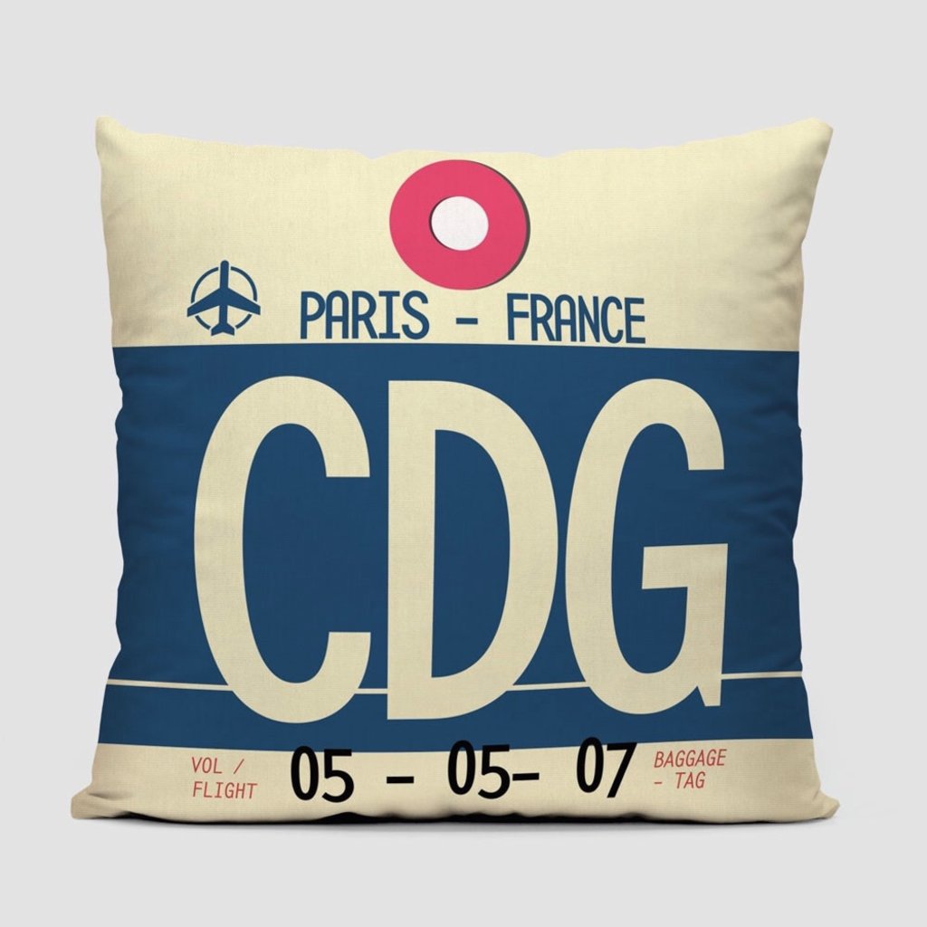 CDG Pillow Cover - Paris, France