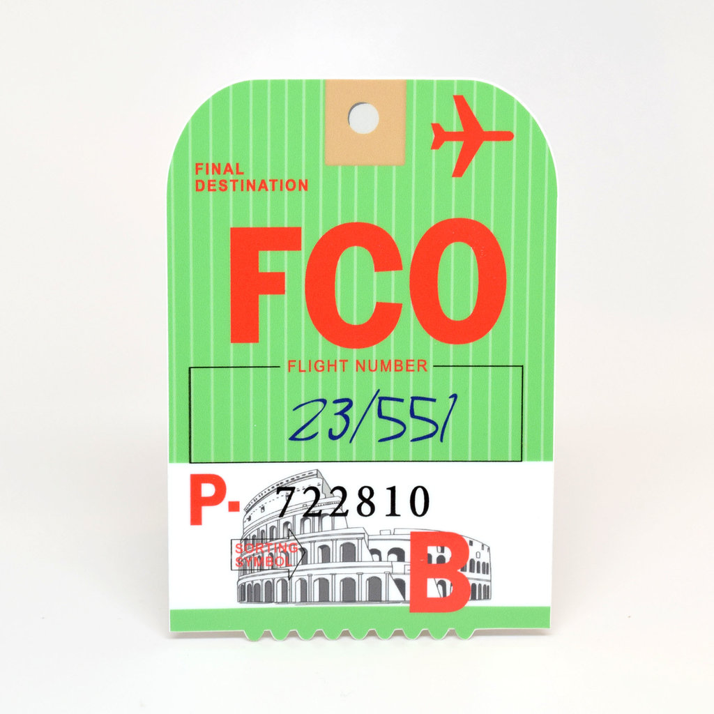 FCO Baggage Tag Die-Cut Sticker