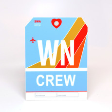 WN CREW Baggage Tag Die-Cut Sticker
