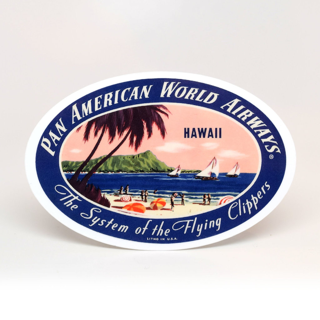 Pan Am Travel Sticker-Hawaii(oval)