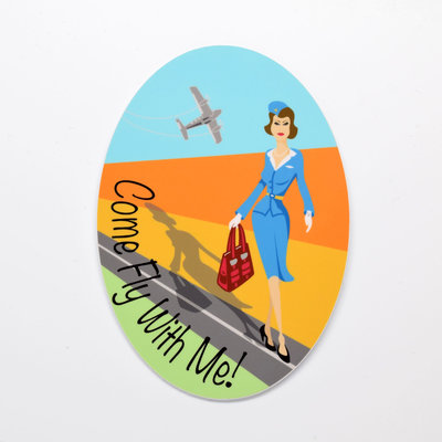 Jumpseat JENNY Come Fly with me Sticker