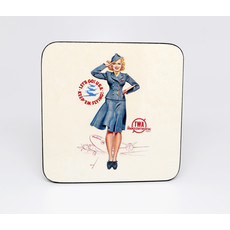 WHVA- Vintage Airline Coaster TWA Pin Up Girl