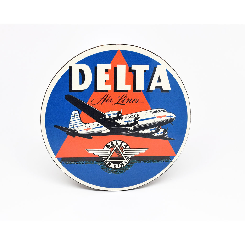 WHVA- Vintage Coaster Delta Air Lines Baggage Sticker