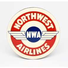 Northwest Airlines Vintage Baggage Sticker Coaster
