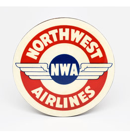 WHVA- Northwest Airlines Vintage Baggage Sticker Coaster