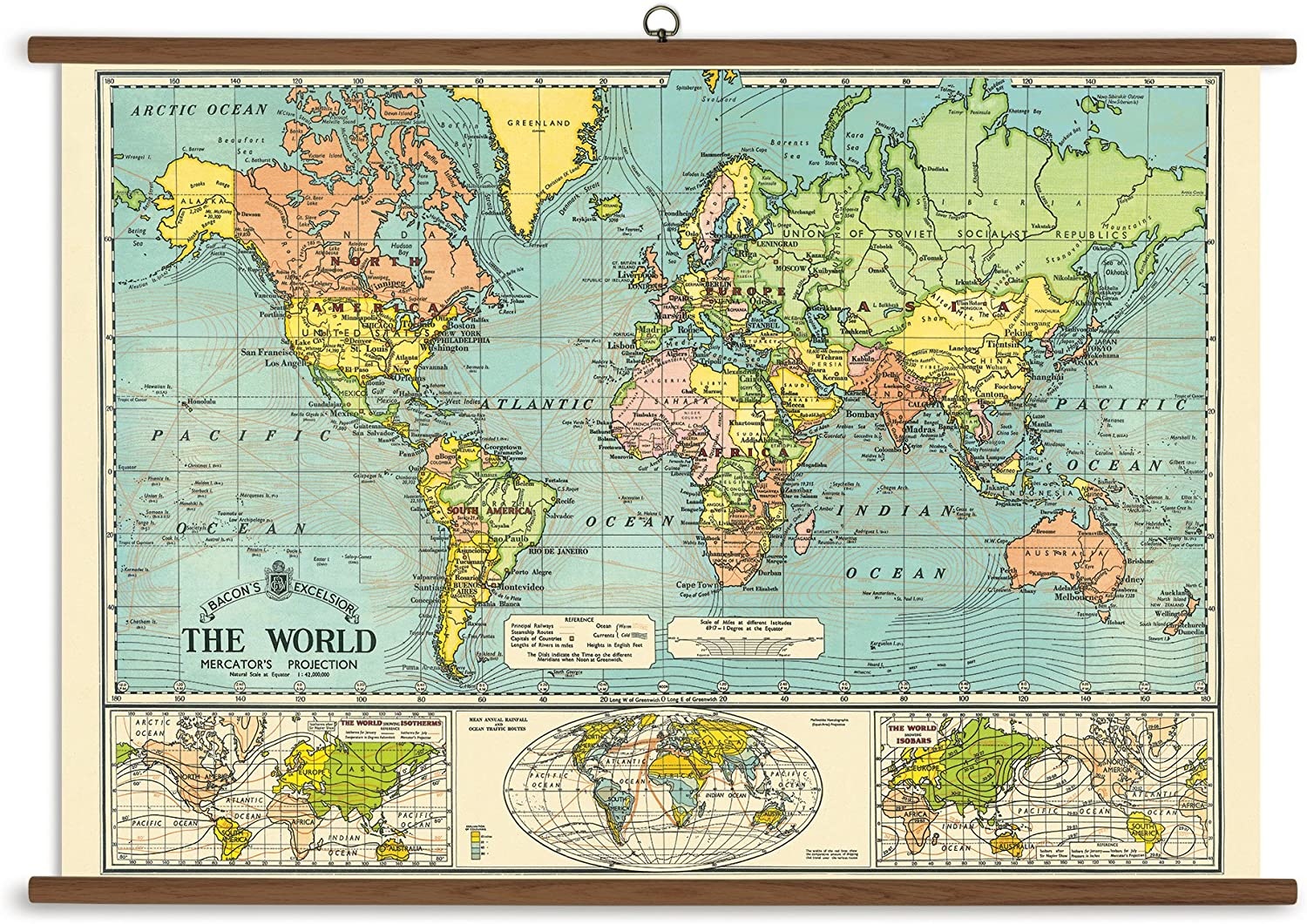 Vintage School Chart World Map - Planewear