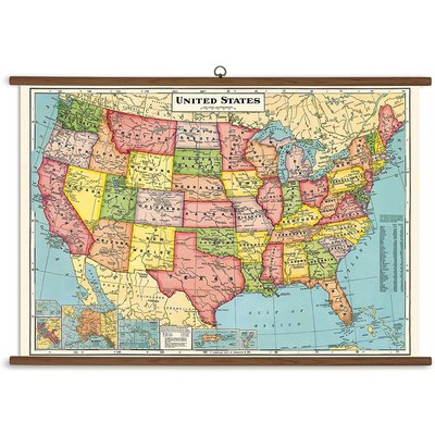 Vintage School Chart United States Map